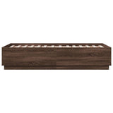 Bed Frame with LED without Mattress Brown Oak 75x190 cm Small Single 3209673