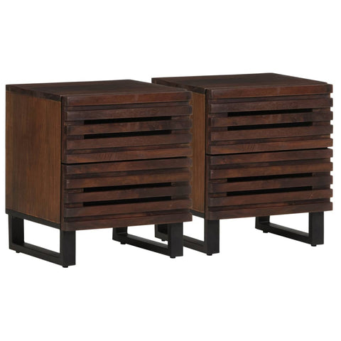 ZNTS Bedside Cabinets 2 pcs 40x33x46 cm Solid Wood Mango 377431