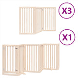 ZNTS Dog Gate with Door Foldable 15 Panels 750 cm Poplar Wood 3155646