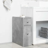 Narrow Bathroom Cupboard with Wheels Concrete Grey Engineered Wood 855289