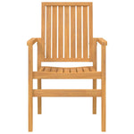 Stackable Garden Chairs 4 pcs 56.5x57.5x91 cm Solid Wood Teak 3157901