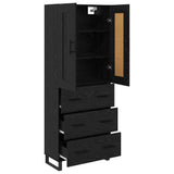 Highboard Black Oak 69.5 x 34 x 180 cm Engineered Wood 3416175