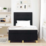 Box Spring Bed with Headboard Black 120 x 200 cm Fabric 3339611