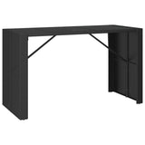 Bar Table with Glass Top Black 185x80x110 cm Poly Rattan 362600