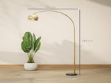 180cm Arc Floor Lamp for Living Room, Modern Adjustable Standing Lamp with Foot Switch, Faux Black T3398P344471