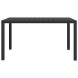 42791 Garden Table Black 150x90x74 cm Aluminium and WPC