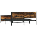 Metal Bed Frame without Mattress Smoked Oak 183x213 cm 3301356