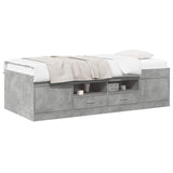 Bed Frame with Storage with Drawer Concrete Grey 80 x 200 cm 3429498