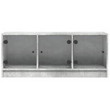 TV Cabinet with Glass Doors Concrete Grey 102x37x42 cm 836409