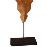 Bull Skull Sculpture Teak 66x15x88 cm 244566