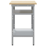 Work Table with Shelf Grey 100 x 55 x 85 cm Powder-Coated Steel 4103457