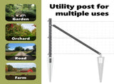 Ground Spike Fence Post 52 pcs Grey Powder-Coated Steel 3350190