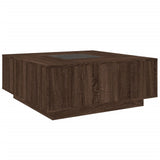 Coffee Table with Infinity LED Brown Oak 100x100x40 cm 3284048