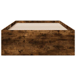 Bed Frame with Drawers without Mattress Smoked Oak 75x190 cm Small Single 3280444
