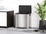 60L Dual Compartment Stainless Steel Bin, with Deodoriser Holders - Silver Tone T3398P343445