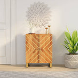 Side Cabinet Brown and Black 60x33.5x75 cm Solid Wood Mango 356785