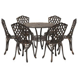 Garden Dining Set 7 pcs Bronze Aluminium 3334712