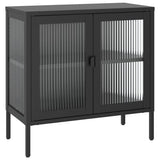 Sideboard Black 70x35x70 cm Glass and Steel 353001