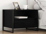 Bedside Table Black Oak 50 x 39.5 x 50 cm Engineered Wood 886666