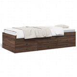 ZNTS Daybed with Drawers without Mattress Brown Oak 90x200 cm 3280880