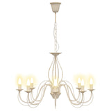 Adjustable Chandelier E14 Metal Antique White 78 x 101 cm 42053780