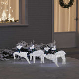 LED Reindeers 4 pcs Silver Fabric 3385894
