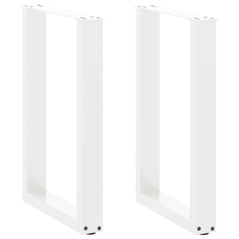 ZNTS Coffee Table Legs U-Shaped 2 pcs White 50x cm Steel 4013177