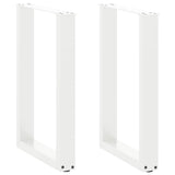 Dining Table Legs U-Shaped 2 pcs White 50x cm Steel 4013177