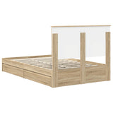 Storage Bed with Drawer Sonoma Oak 120 x 200 cm Engineered Wood 3411224