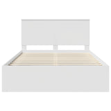 Bed Frame with Headboard White 150 x 200 cm Solid Pine Wood 3409336