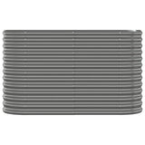 Garden Raised Bed Galvanised Steel 114x40x68 cm Grey 318889