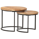 Nesting Tables 2 pcs Solid Acacia Wood 286186