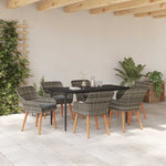 Garden Dining Set with Cushion 7 pcs Grey Poly Rattan 3261681