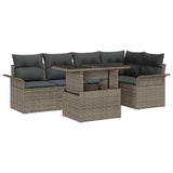 Garden Sofa Set with Cushion 6 pcs Grey Poly Rattan 3357022