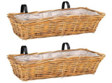 Hanging Planter Basket GENDT 2 pcs Natural Brown Kubu Rattan 42020968