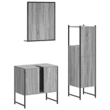 3 Piece Bathroom Cabinet Set Grey Sonoma Engineered Wood 3214347