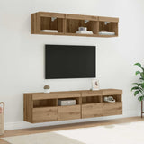 TV Wall Units with LED 5 pcs Artisan Oak 80 x 30 x 40 cm 3402969