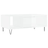 Coffee Table High Gloss White 90x50x36.5 cm Engineered Wood 830590
