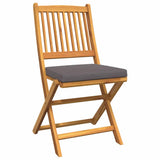 Folding Chair 4 pcs Grey 49 x 57.5 x 92cm Solid Acacia wood 3329122