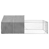 Outdoor Dog Kennel with Run 5x2x1,5 m Galvanised Steel 3329236