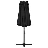 Garden Parasol with Aluminium Pole 460x270 cm Black 47302