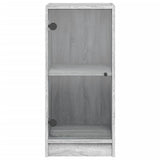Side Cabinet with Glass Doors Grey Sonoma 35x37x75.5 cm 836404