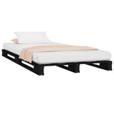 Pallet Bed without Mattress Black Small Single Solid Wood 821421