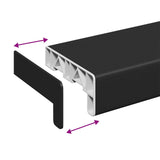 Window Sill Black with wood grain 140 x 15 x 4.5 cm PVC 42046844