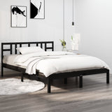 Bed Frame without Mattress Black 200x200 cm Solid Wood 3105429