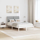 Bed Frame with Headboard White 120 x 190 cm Solid Pine Wood 878908
