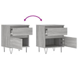 Bedside Cabinets 2 pcs Grey Sonoma 40x35x50 cm Engineered Wood 830681