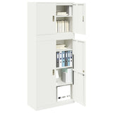 Storage Cabinet 2 pcs White 90 x 40 x 210 cm Steel Lockable 3438728
