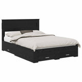 Bed Frame with Headboard Black Oak 140 x 190 cm Engineered Wood 3409980