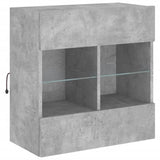 TV Wall Cabinet with LED Lights Concrete Grey 58.5x30x60.5 cm 837095